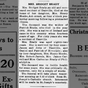 Bridget Brady Obituary