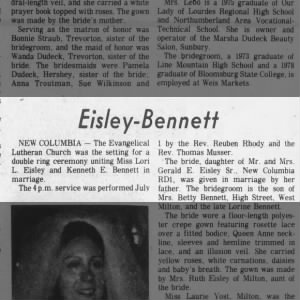 Marriage of Eisley / Bennett